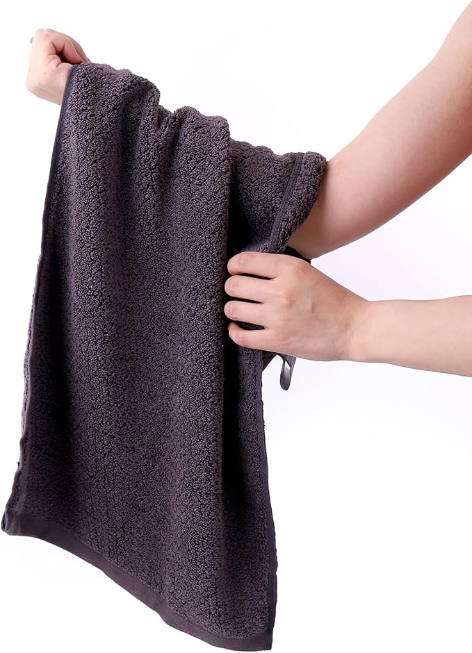 Everplush 4-Piece Premium Hand Towel Sets: Super-Soft, Highly Absorbent & Quick Drying Bathroom Towels – Versatile for Hotel, Bathroom, Shower, Spa, 16x30 Inches(Charcoal, 16" x 30")