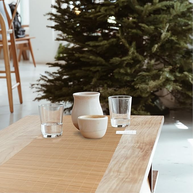 BambooMN Carbonized Bamboo Matchstick Natural Table Runner, Home Décor, 2 Pieces