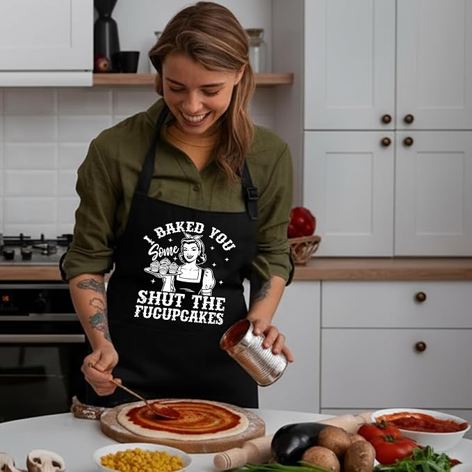 Funny Aprons for Women - Baking Gift for Women, Mothers Day Christmas Birthday Gifts, Perfect for Cooking, Bartending