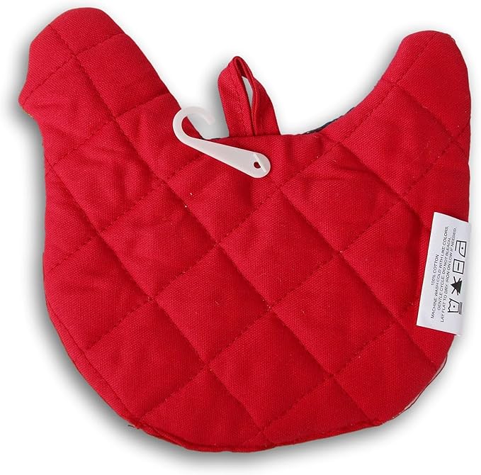 Cute Red Hen Shaped Pot Holder - 8 x 8 Inches