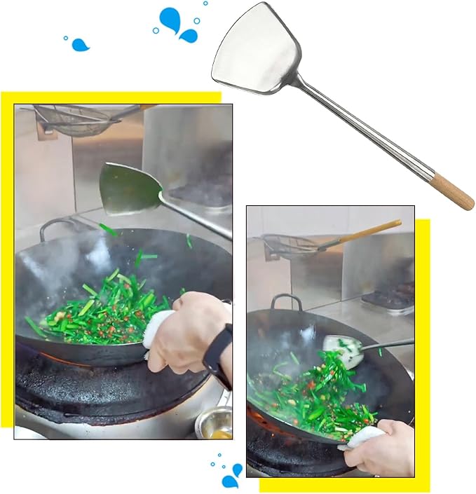 Sunrise Commercial Grade Wok Spatula/Ladle (#XL Shovel (18.95"L))