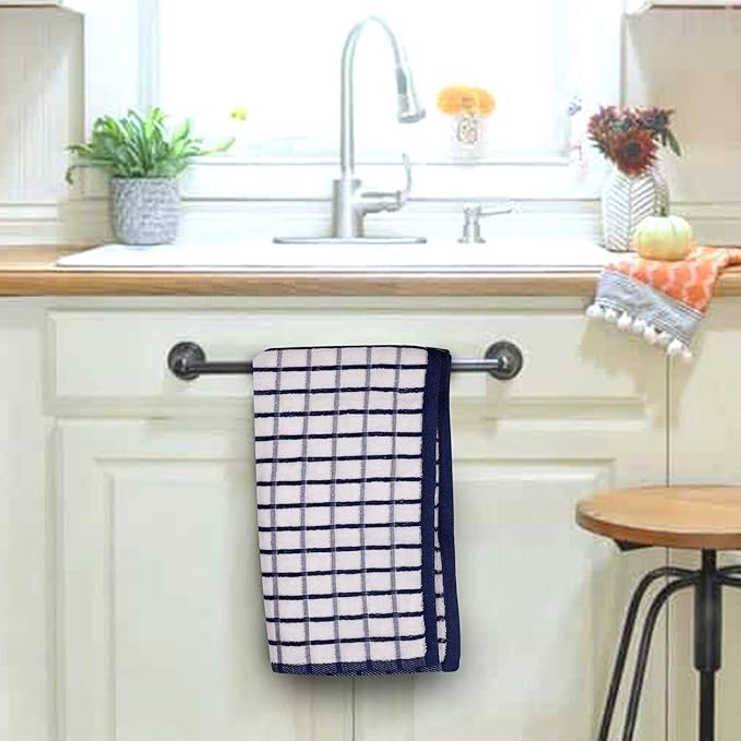 Urban Villa Terry Kitchen Towels 100% Cotton Dish Towels for Kitchen (Set of 6) 20”x30” Dish Cloths Absorbent Kitchen Linen Set with Hanging Loop Perfect for Drying Dishes Cleaning – Multi Color