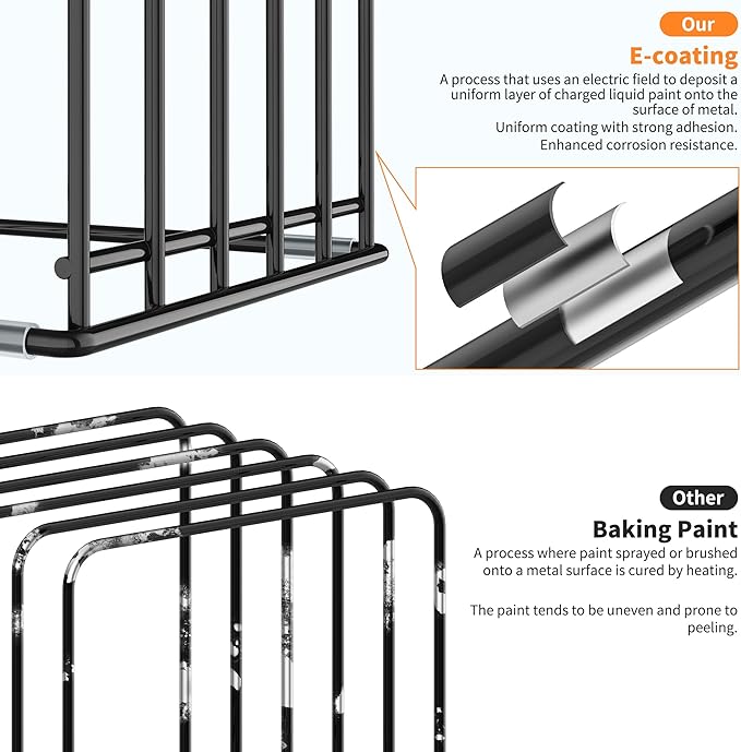 KORRTFID Kitchen Cabinet Organizer, Steel Cookware Holder, Divided Holder with 5 Slots for Skillets Baking Tray and Chopping Board Rack - Baking Pan Holder Storage (2 PCS)