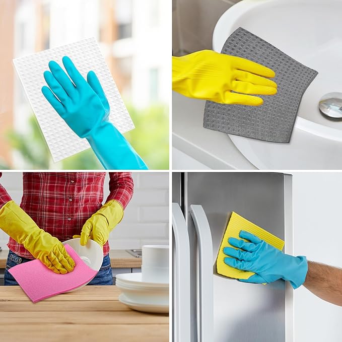 AIDEA Swedish Dishcloths for Kitchen-10PK, Absorbent Sponge Dish Cloth, Dishcloths for Washing Dishes, Reusable Paper Towels Dish Cloths, Swedish Towels for Home, Kitchen, Glass, 7" x 6"