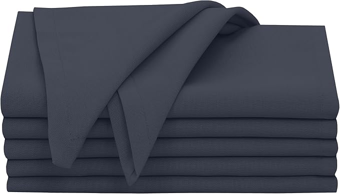 Ruvanti Cloth Napkins Set of 6, 18x18 Inches, 100% Cotton, Washable, Soft & Absorbent, Perfect for Wedding, Christmas, Thanksgiving Dinners - Ombre Blue