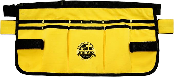 Graintex Heavy-Duty Ripstop Canvas Tool Apron – 12 Pockets, Adjustable Belt, Reinforced Stitching – Carpenter, Gardener, and DIY Utility Waist Apron