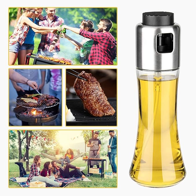 mafiti 2 pack Oil Dispenser Bottle 180ml/6Oz Olive Oil Dispenser Sprayer for Cooking Air fryer BBQ Grilling Salad Baking Kitchen Gadgets Accessories