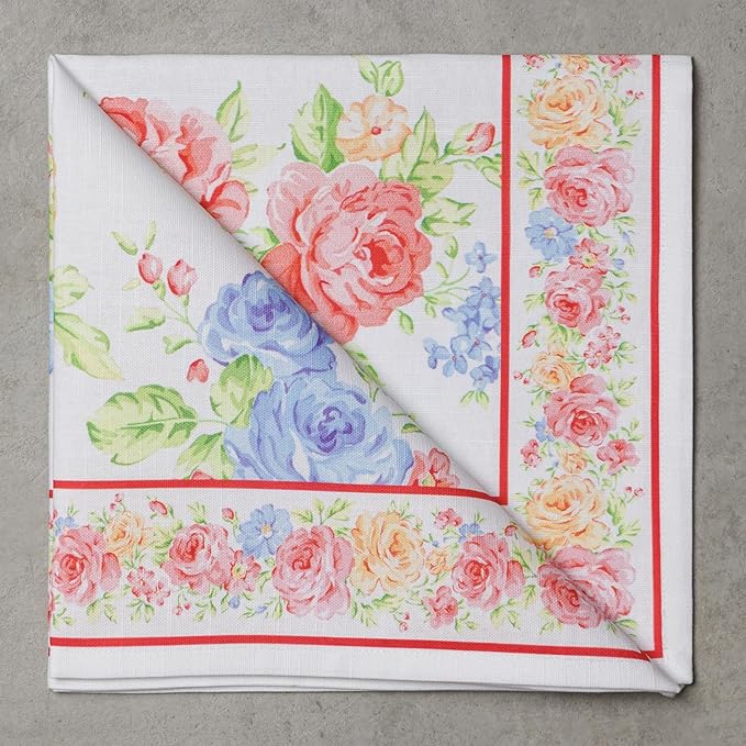 Maison d' Hermine Cloth Napkins Set of 4 100% Cotton Everyday Reusable Square Napkins Cloth Washable Dinner Party Wedding Restaurant Gifts for Mothers Day Spring/Summer(Vintage Floral, 20" x 20")