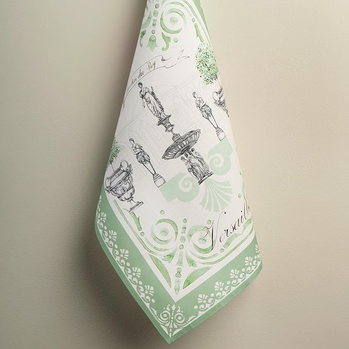 Maison d' Hermine Kitchen Towels Set of 2 100% Cotton 27.50" x 20" Reusable Cloth Tea Dish Towels Absorbent with Hanging Loop for Kitchen Gifts for Mothers Day Spring/Summer (Jardin Du Roy)
