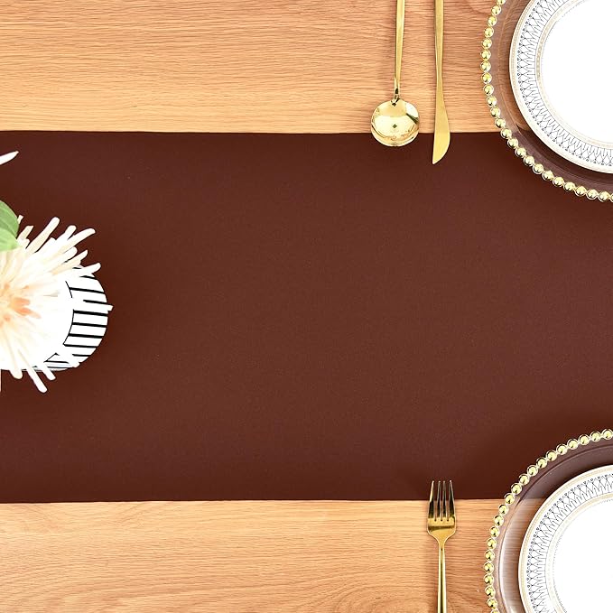 Farmhouse Chocolate Table Runner Dining Table Runners 48 Inches Long Coffee Table Runner for Dresser Living Room Bedroom Holiday Party Banquet 12X48 Inch