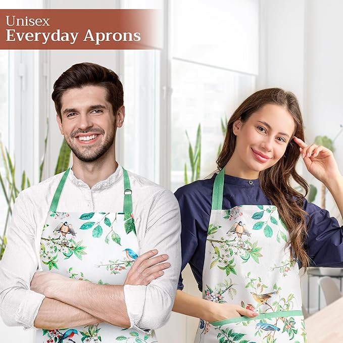 Maison d' Hermine 100% Cotton Apron for women with Pocket Kitchen Chef Apron for Men Cooking Mothers Day Gifts