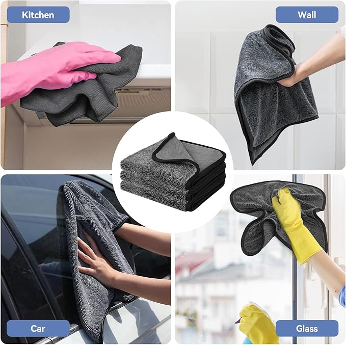 Shower Cleaning Cloths - 3pcs Super Absorbent Microfiber Bath Towels for Effortless Cleaning of Windows, Bathroom, Car & Home Toilet - Must-Have!(15.7x23.6in