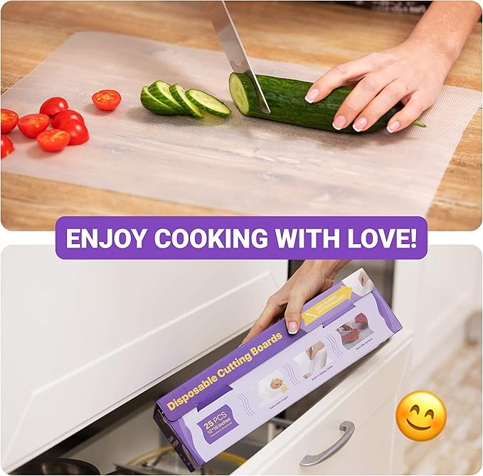 Disposable Plastic Cutting Board Sheets for BBQ & Camping - Large Flexible Chopping Boards - Cutting Mats for Kitchen and Outdoor 32'