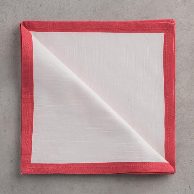 Maison d' Hermine Cloth Napkins Set of 4 100% Cotton for Thanksgiving Christmas Decorations Everyday Reusable Square Fall Napkins Cloth Washable Dinner Party (Holly Time, 20"x20")