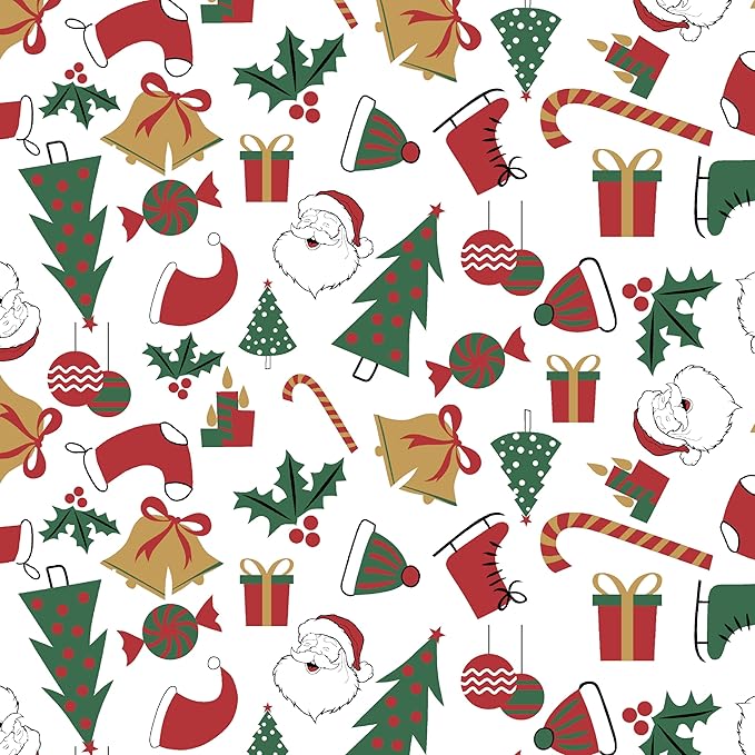 Urban Villa Cloth Napkins Set of 12 20x20 100% Cotton Hemstitch Napkins Cloth Washable Durable Reusable Absorbent Table Dinner Napkins Cloth for Christmas Hotel Lunch Restaurant Weddings Parties–Santa
