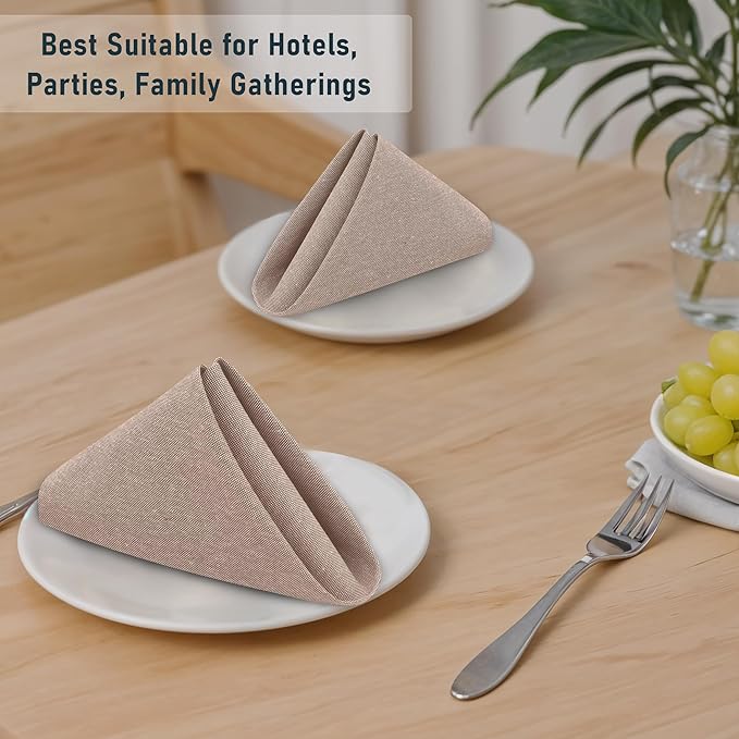 Ruvanti Cloth Napkins Set of 6, 18x18 Reusable Napkins Cloth Washable, Soft & Durable Table Napkin, Poly Cotton Fabric Dinner Napkins for Parties, Christmas, Thanksgiving, Weddings - Rust