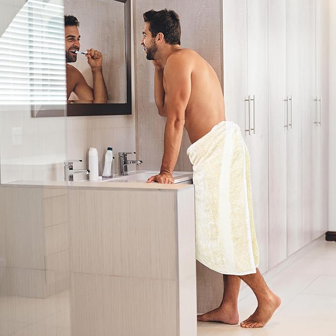 Commercial Bulk Pack of 12 Large Bath Towels โ 100% Cotton Terry 24" x 50" โ Ideal for Hotels, Salons, Gyms, Spas & Institutional Use โ Ivory