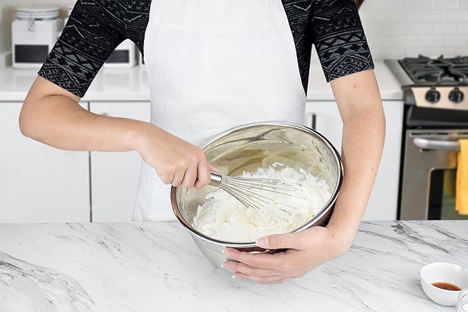 Tovolo Balloon Whisk Stainless Steel 11 in Whip Whisk for Cooking Blending Mixing Stirring Whipping Beating, Dishwasher Safe Metal Handheld Large Heavy Duty Multi Function Whip Whisking Mixing Tool