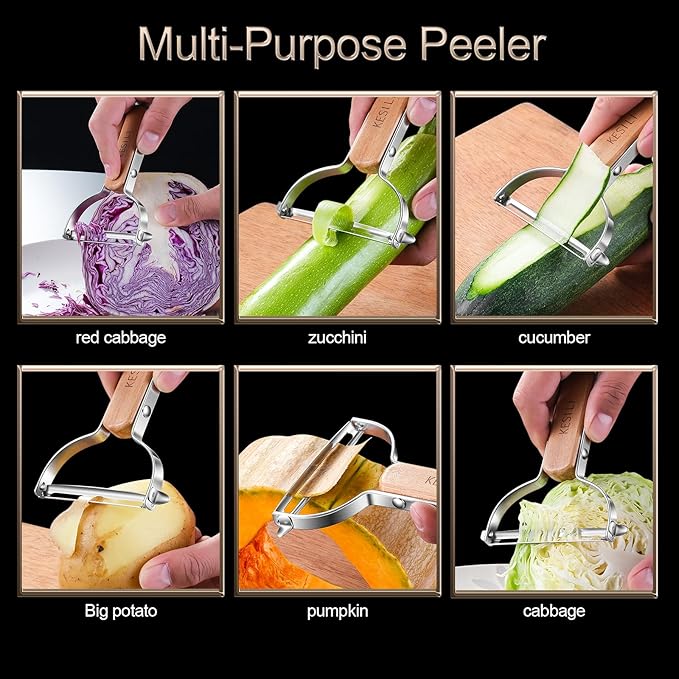 Cabbage Peeler for Kitchen,Ergonomic Non-Slip Handle, 3.54-inch Wide-Mouth Stainless Steel Blade and Sharp For Veggie, Fruit, Potato, Carrot, Apple Smooth Peeling