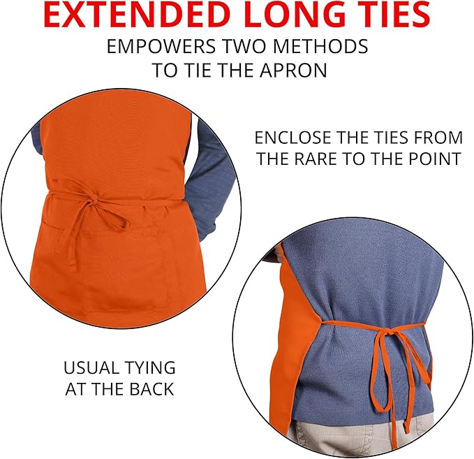 Utopia Kitchen 10 Pack Bib Apron Adjustable with 2 Pockets, Water and Oil Resistant, Cooking Kitchen Chef Apron for Women Men