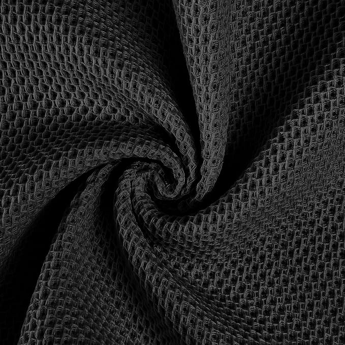 100% Cotton Waffle Weave Kitchen Towels, 8 Pack Dish Cloths for Washing Dishes, Ultra Soft Absorbent Dish Towels, Quick Drying Kitchen Rags, 12x12 Inches, Black