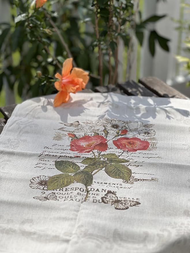 Grand Duchy - Fine Linen Kitchen Tea Towels - Set of 3 - Linen Cotton Blend - Soft, Useful, Beautiful for Kitchen, Dining, Cooking - 23'' x 17.5'' - Make A House A Home - Made in Europe