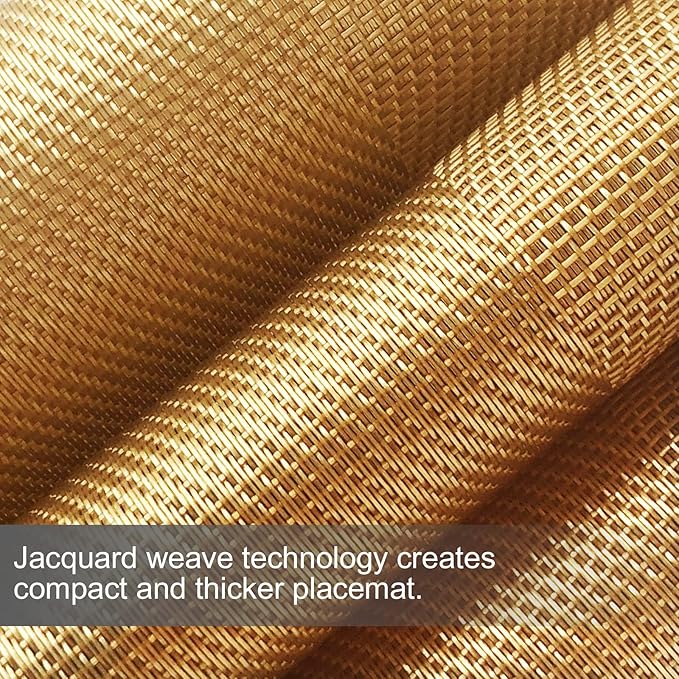 Trophable Placemats Set of 6, Table Placemats Heat Resistant Woven Placemats Washable PVC Place Mats Woven Vinyl Placemats Non-Slip Stain Resistant Kitchen Table Placemats Easy to Clean…