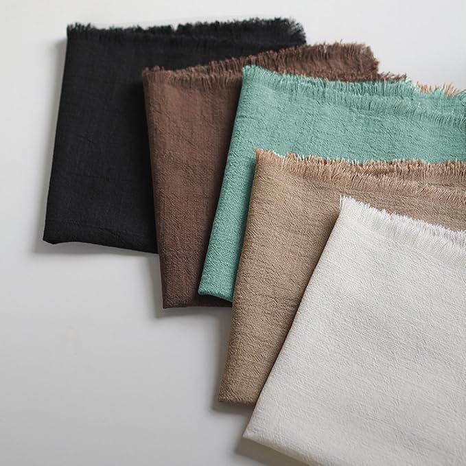 Handmade Cloth Napkins 100% Cotton Napkins with Fringe,Delicate Handmade Cloth Napkins for Dinners, Parties, Weddings and More,18 x 18 Inch Set of 6 - Turquoise