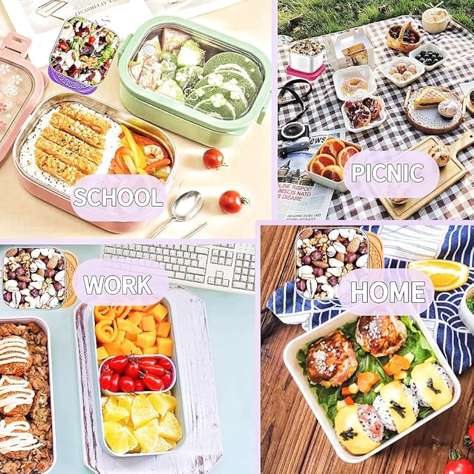 HTEVW 6Pack Stainless Steel Snack Containers for Kids, Easy Open Leak Proof Metal Toddler Snack Containers with Silicone Lids, Stackable Metal Toddler Lunch Box for Daycare, School and Travel (6oz)