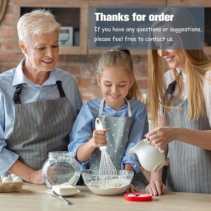 OYV White Silicone Whisk, Sealed Waterproof Design Set of 3, Professional Kitchen Whisks for Cooking Non-Scratch, Silicone&Stainless Steel Whisk, Heat Resistant 480°F Rubber wisk, BPA free