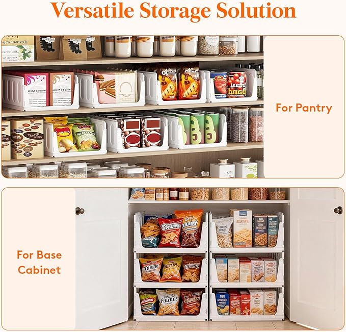 Lifewit 6 Pack Stackable Closet Organizers and Storage Basket for Clothes, Plastic Sweater Storage Bins for Wardrobe, Multifunctional Pants Organizer for RV, Pantry, Kitchen, Dorm, 32 cm/12.6 inch(L)