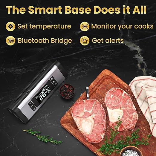800FT Wireless Meat Thermometer,Digital Cooking Thermometer with 1 Probes-Wireless Rechargeable, Alarm Function,Instant Read,with iOS & Android App,for Grilling Smoking Oven BBQ