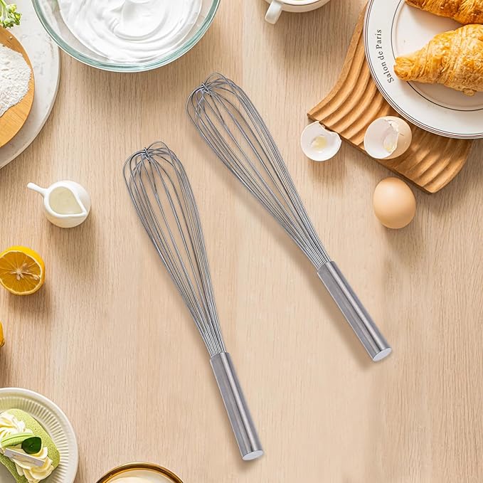 Stainless Steel Whisk – 18 Inch Kitchen Whisk for Cooking, Baking, and Mixing Dough – Durable, Dishwasher-Safe Wire Whisk, Ergonomic Handle – Ideal for Home Kitchens and Professional Chefs