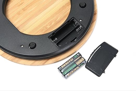 Tastes Round Wood Digital Kitchen Scale, up to 5KG, with All Units and Decorative Design