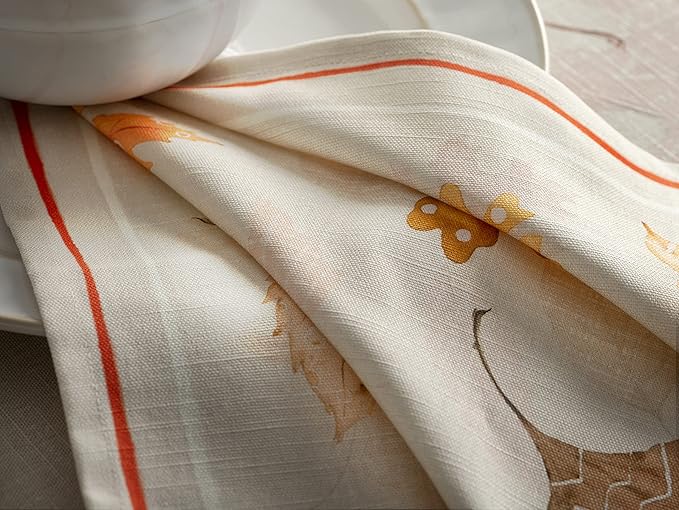 Maison d' Hermine Cloth Napkins Set of 4 100% Cotton for Thanksgiving Christmas Decorations Everyday Reusable Square Fall Napkins Cloth Washable Dinner Party (Colours of Autumn, 20"x20")