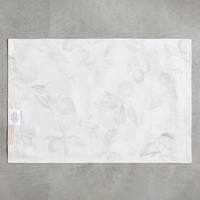 Maison d' Hermine Placemats Set of 4 100% Cotton Washable Cloth Place Mats Reusable Table Mats for Kitchen Dining Party Wedding Gifts for Mothers Day Spring/Summer (Limoncello, 13" x 19")