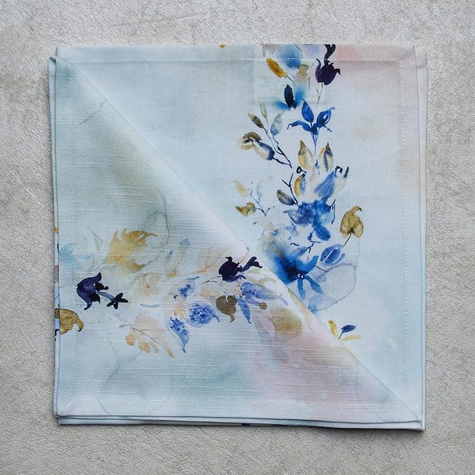Maison d' Hermine Cloth Napkins Set of 4 100% Cotton Everyday Reusable Square Napkins Cloth Washable Dinner Wedding Restaurant Gifts for Mothers Day Spring/Summer (Lazy Summer Days, 20" x 20")