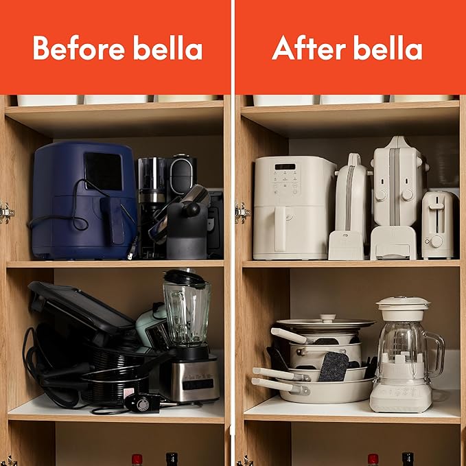 bella 10 Speed Countertop Blender, Juicer & Smoothie Maker, Fits-anywhere™ Kitchenware, Slim Flip & Store Design, Dishwasher Safe 48oz Capacity Pitcher & Lid, Stainless Steel Blade, 450 Watt, Surf