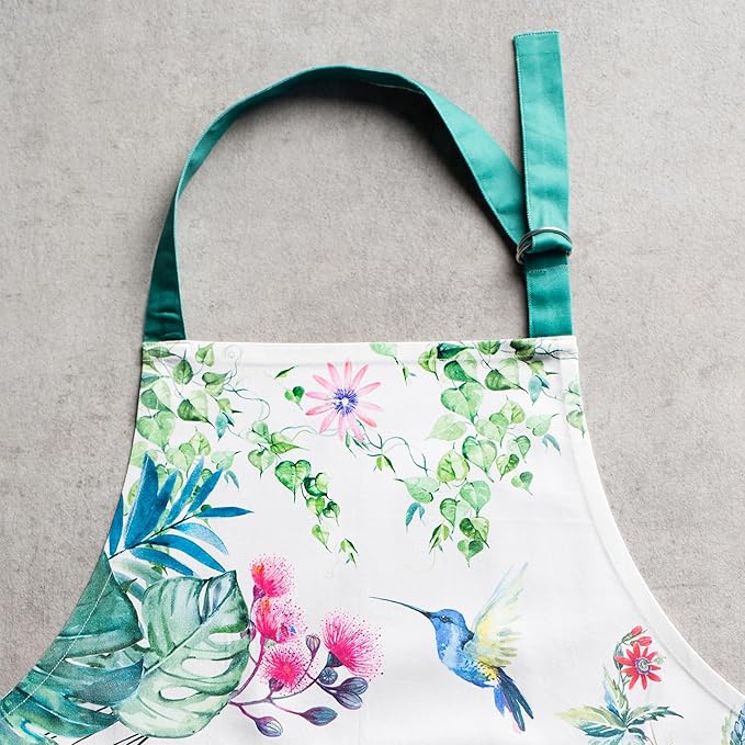 Maison d' Hermine 100% Cotton Apron for women with Pocket Kitchen Chef Apron for Men Cooking Mothers Day Gifts