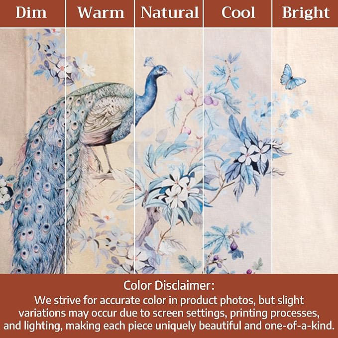 Maison d' Hermine Napkins 100% Combed Cotton Premium Set of 4 Decorative Cloth Napkin Washable Dinner Napkins for Holiday, Dinner, Wedding & Dining - Peacock Utopia - Sandy Beach (20”x20”)