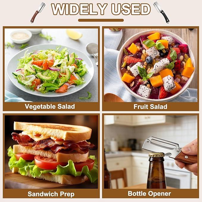 2PCS Premium Vegetable Peeler with Wooden Handle and Bottle Opener, 2026 New Multifunctional 2-in-1 Stainless Steel Kitchen Tool, Contour-Flow for Camping Apple Potato Pumpkin Papaya Peeling (Mix)