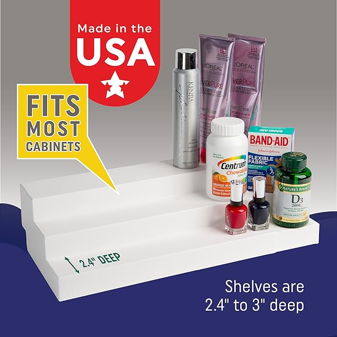Dial Industries 3 Tier Adjustable Canned Goods Shelves for Kitchen Cabinet and Pantry Organization, Standard
