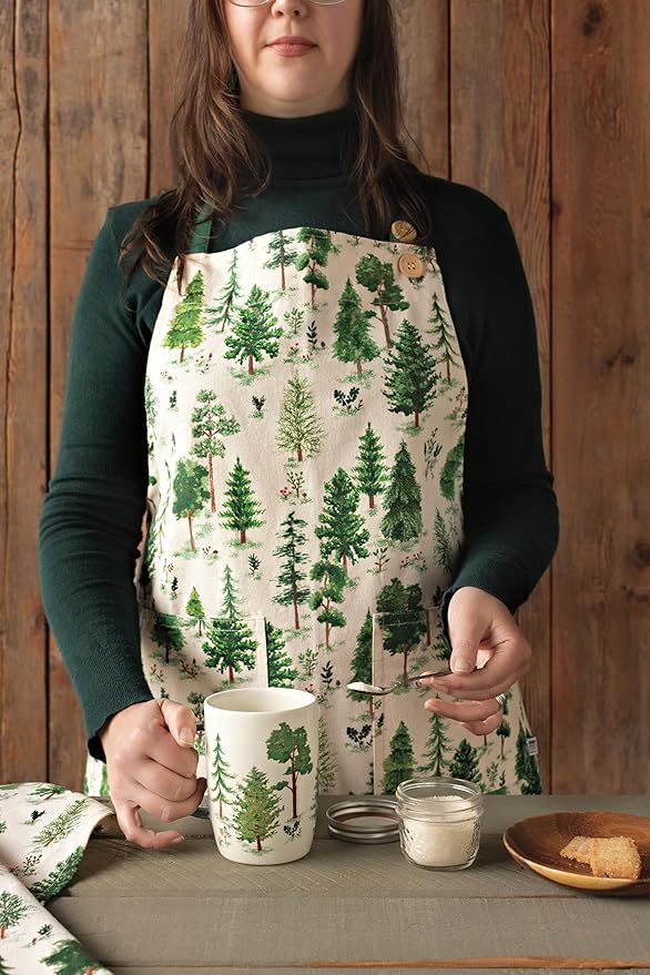 Now Designs by Danica Kitchen Cloth Towel, Cotton, Woodland Print, 18 x 28in, Green, Brown, Gray