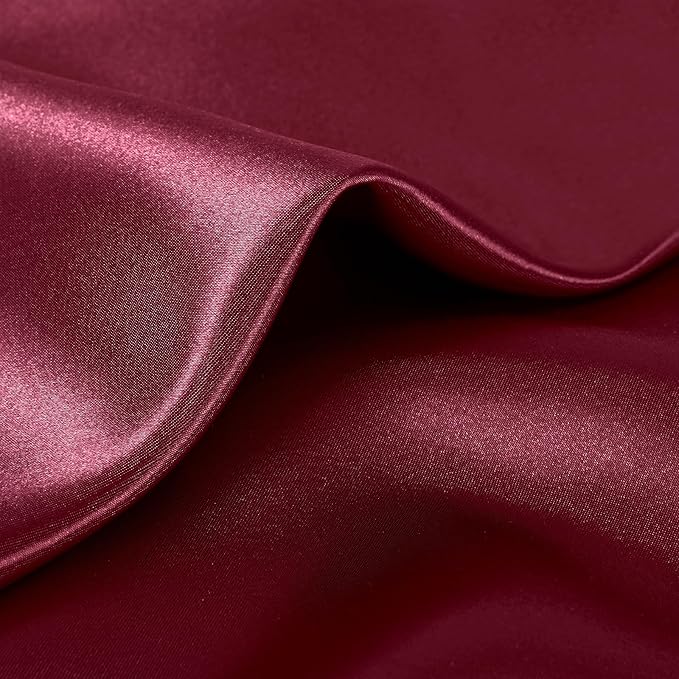 KKJIAF 50 Pack Burgundy Square Satin Napkins 17x17 Inch Soft Smooth Cloth Napkins,Silky Table Napkin for Wedding Banquet Party Decoration
