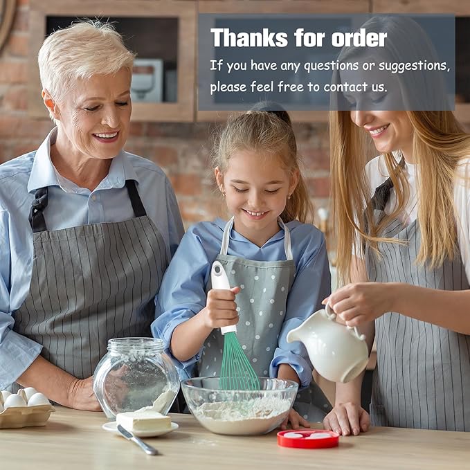 OYV Teal Silicone Whisk, Sealed Waterproof Design Set of 3, Professional Kitchen Whisks for Cooking Non-Scratch, Silicone&Stainless Steel Whisk, Heat Resistant 480°F Rubber wisk, BPA free