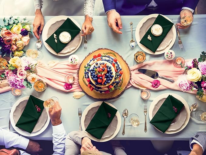 Utopia Home Hunter Green Cloth Napkins (12 Pack, 20x20 Inches), Ideal Dinner Napkins for Party, Wedding and Lunch/Dinner