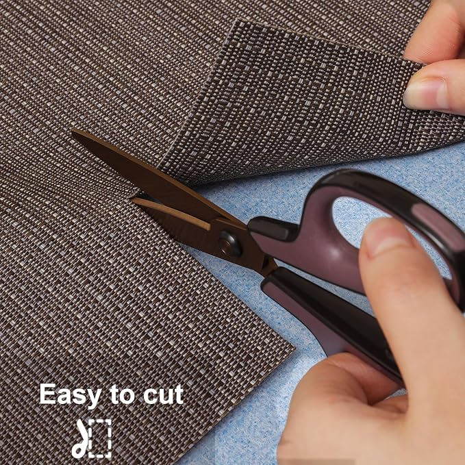 Myir JUN Placemats Set of 4, Vinyl Woven Placemats Place Mats Indoor Set of 4 Washable Table Mats Non-Slip Place mats for Dining Table (Coffee, Set of 4)