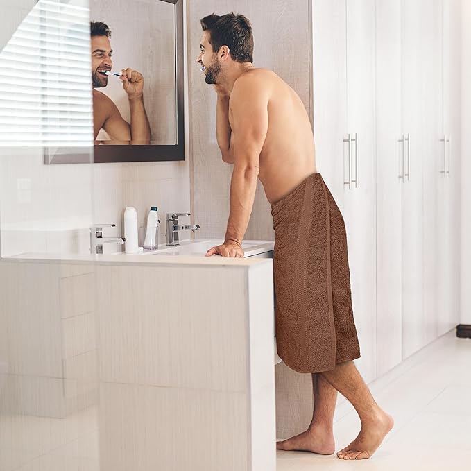 Medium Size Bath Towels Set of 6 โ 100% Cotton Terry โ 24" x 48" โ Quick Dry, Soft & Highly Absorbent โ Acorn Towels for Bathroom, Gym, Spa, Pool & Daily Use
