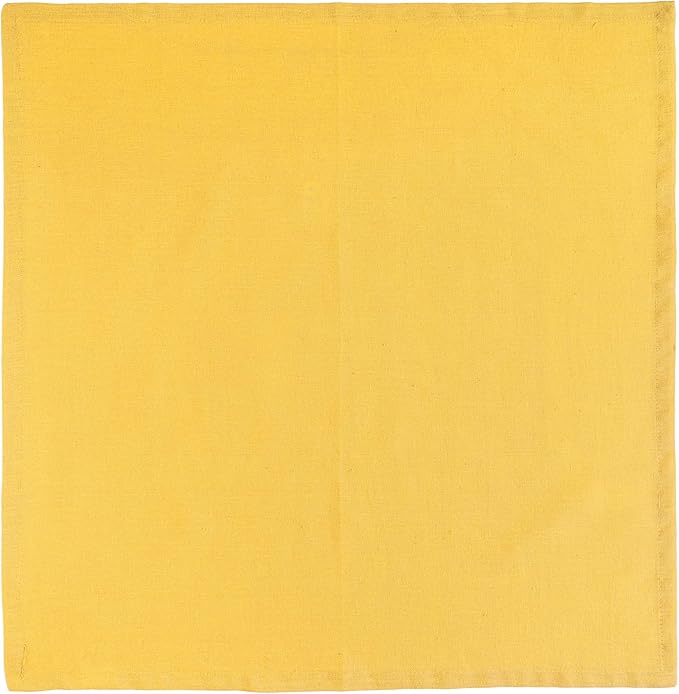 FINGERCRAFT Dinner Cloth Napkins, Cotton Linen Blend Mitered Corner Napkins Cloth 4 Pack Natural Premium Quality for Every Day Use, Parties, Easter, Thanksgiving, Weddings, 18x18 inch Gold