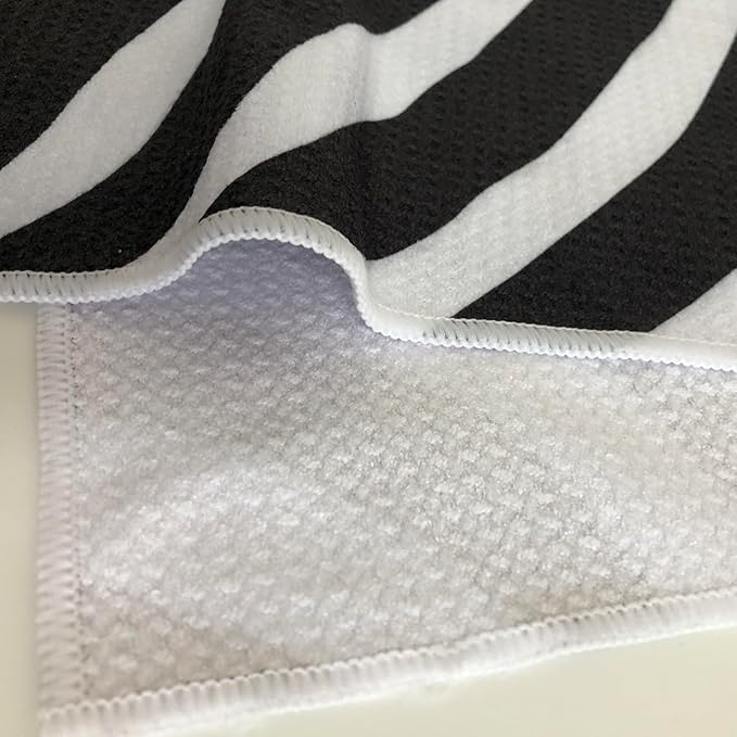18” x 30” Highly Absorbent Kitchen Towels, Quick Dry Microfiber Tea Towel, Dish Towels for Kitchen Drying, Ultra Soft Premium Hand Towels (Black Stripes, 18" x 30" (1 Pack))